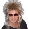 Carnival Products Mens Rod Blonde Spiky 80's Mullet Costume Wig