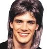 Carnival Products Mens Mullet Brown & Blonde Streaked Wig 1 Carnival Products Mens Mullet Brown & Blonde Streaked Wig