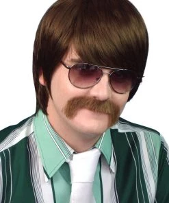 Carnival Products Mod Brown Men's 60s & 70s Wig Pop Star Costume Accessory Mens