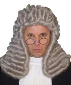 Carnival Products Judge Wig Grey Long Curly Synthetic Fiber Hair