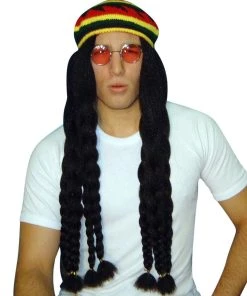 Carnival Products Rasta Dreadlocks Wig With Knitted Hat Jamaican