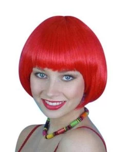 Carnival Products Womens Anime Bob Red Wig Fancy Dress Costume Accessory