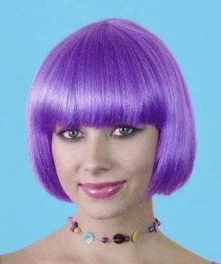 Carnival Products Hit-Girl Bob Short Purple Wig Costume Fancy Dress Party Cosplay Hair Womens